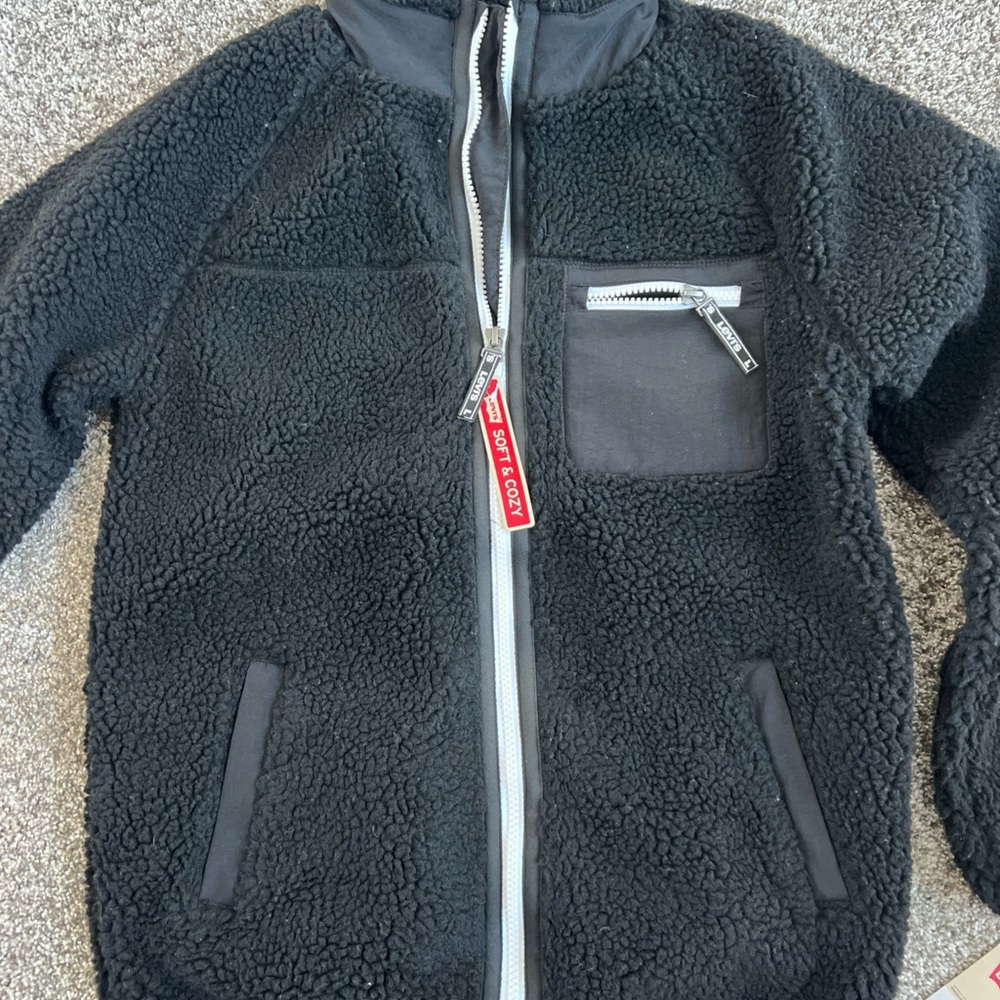 NWT Levi's Kids Black Fleece Puffer Jacket